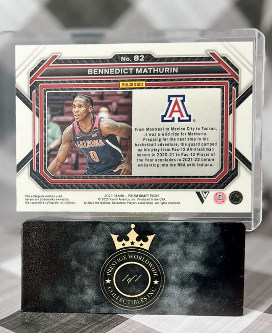 Bennedict Mathurin 2023-24 Prizm Draft Picks Base Variation #82 UofA & Pacers RC
