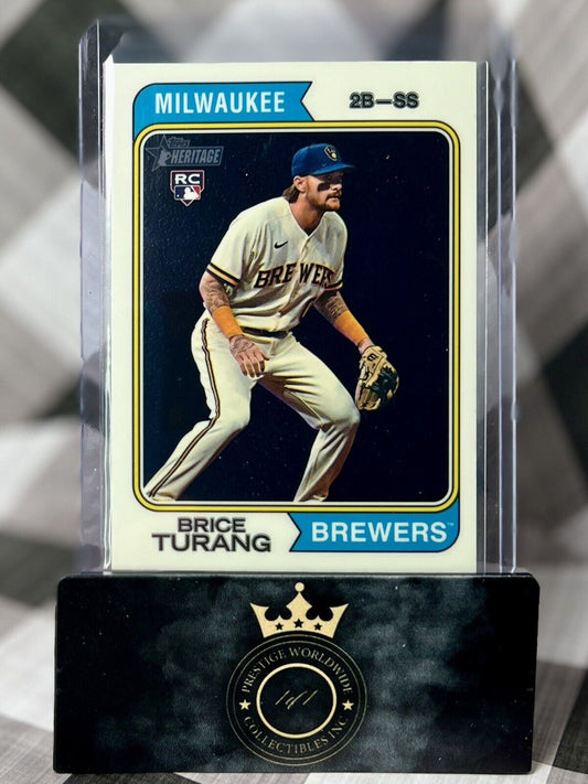 Brice Turang 2023 Topps Heritage High Number Chrome Rookie /999 #614 MIL Brewers