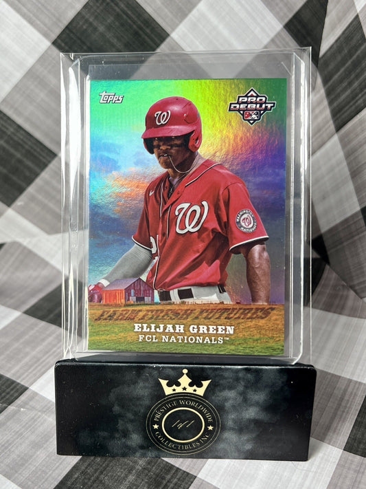Elijah Green 2023 Topps Pro Debut Farm Fresh Futures Green Foil /99 #FF-4 Nats