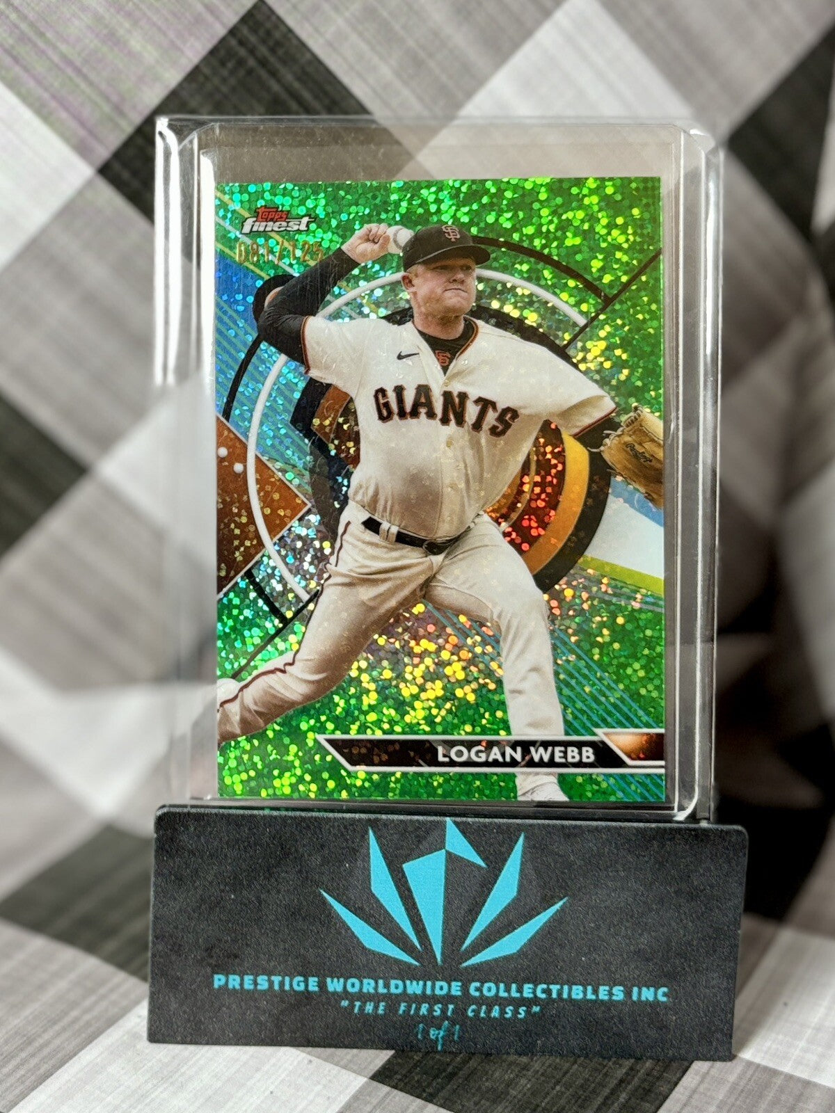 Logan Webb 2023 Topps Finest Green Speckle Refractor /125 #87 San Fran Giants