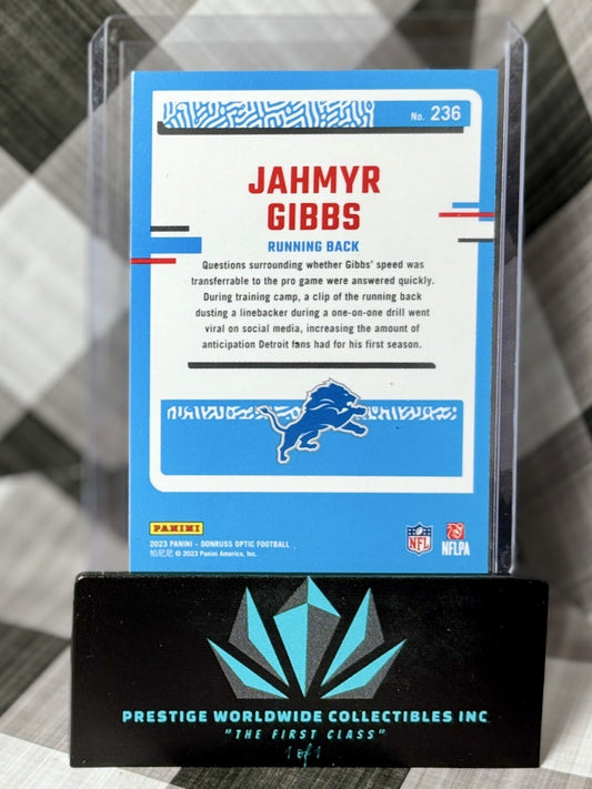 Jahmyr Gibbs 2023 Panini Donuruss Optic Rated Rookie #236 Detroit Lions RC
