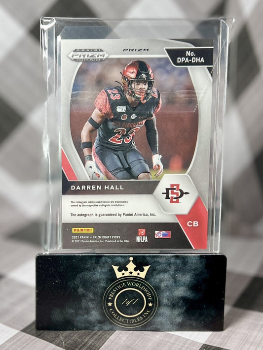 Darren Hall 2021 Panini Prizm Draft Picks Disco Rookie Auto #DPA-DHA Falcons RC