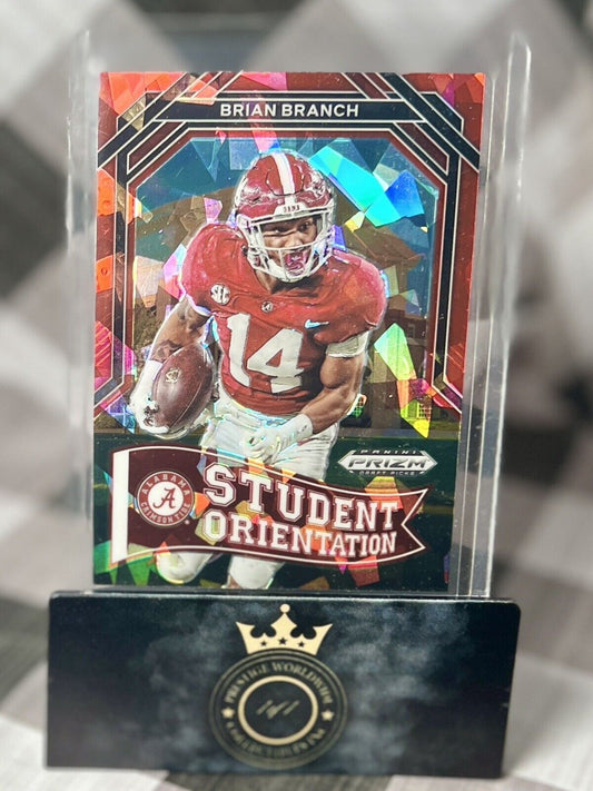 Brian Branch 2023 Prizm Draft Picks Student Orientation Red Ice #SO-22 ALABAMA