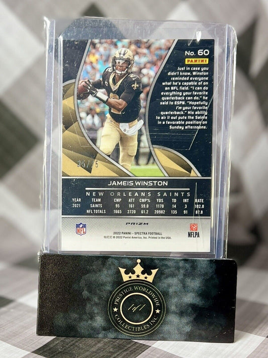 Jameis Winston 2022 Panini Spectra Hyper Holo /75 #60 New Orleans Saints SP