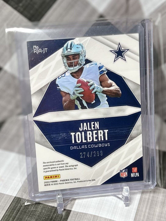 Jalen Tolbert 2022 Phoenix Rookie Jersey Patch Auto /299 #RJA-JT - Cowboys RPA