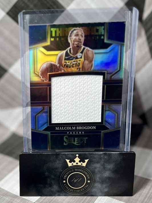 Malcolm Brogdon 2022-23 Select Silver Prizm Throwback Game Used Patch #TM-MB IND
