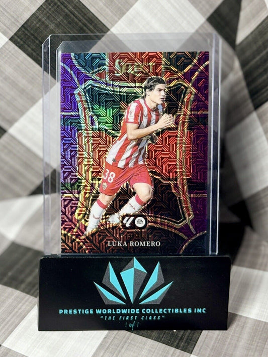 Luka Romero 2023-24 Panini Select La Liga Purple Mojo Prizm #188 Almeria SP
