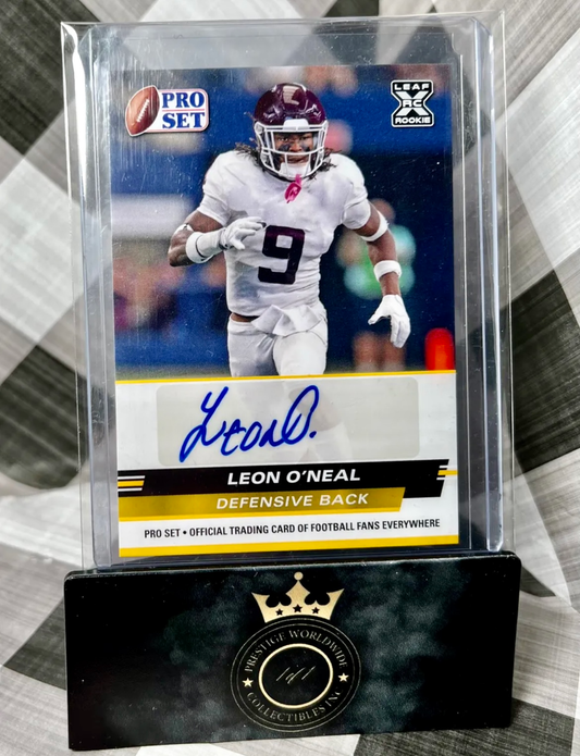 Leon O’Neal 2022 Leaf Pro Set Yellow Auto #PSA-LO1
