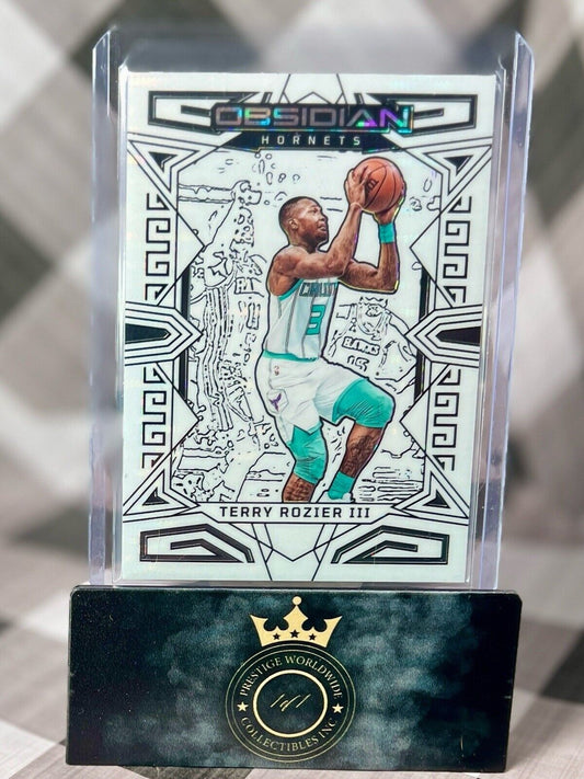 Terry Rozier III 2022-23 Panini Obsidian Electric Etch White Pulsar #24 Hornets