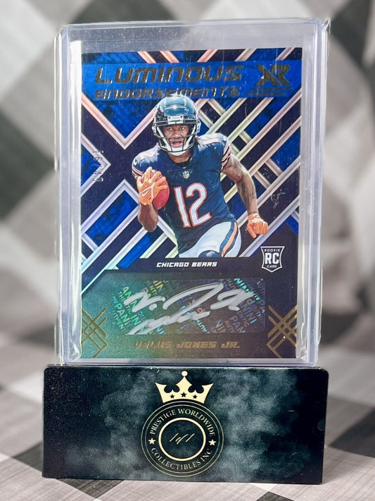 Velus Jones Jr. 2022 XR Luminous Blue Rookie Auto /49 #LUM-VJ Chicago Bears RC