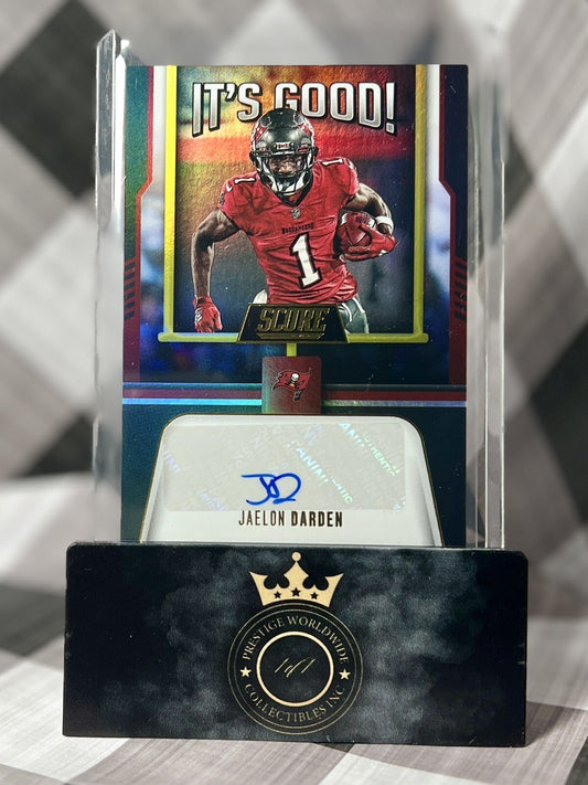 Jaelon Darden 2023 Score Itâ€™s Good! Auto #IO-JD Buccaneers & Browns