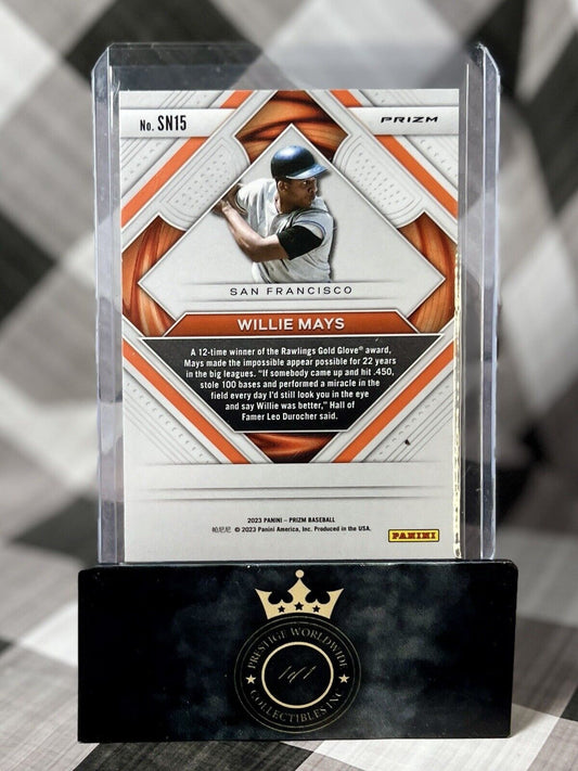 Willie Mays 2023 Prizm MLB Second to None Silver Prizm #SN-15  - SF Giants HOF