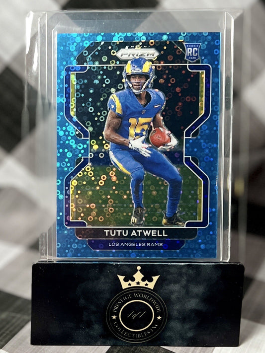Tutu Atwell 2021 Prizm No Huddle Blue Disco Rookie # Match 15/79 #350 LA Rams RC