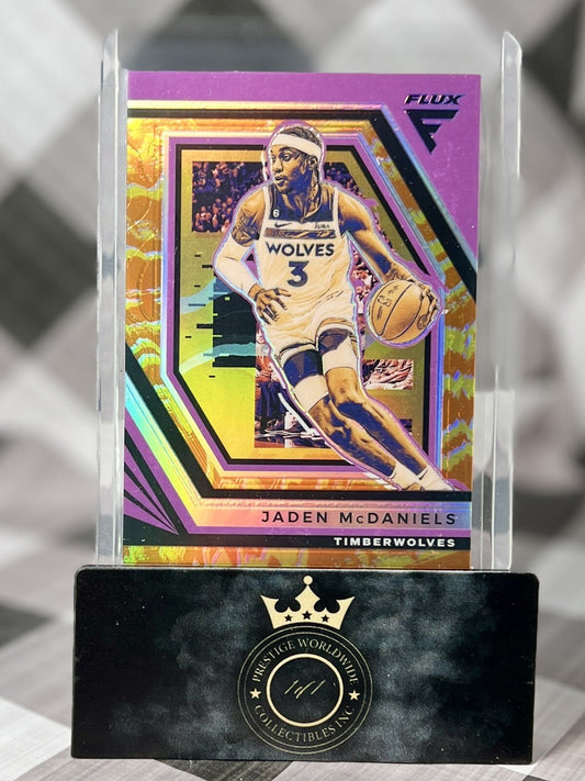 Jaden Mcdaniels 2022-23 Panini Flux Sunrise Prizm SSP #189 Minn. Timberwolves SP