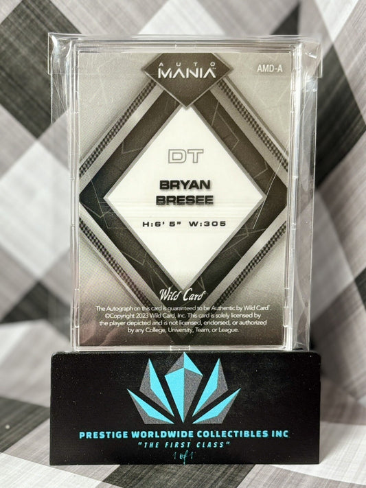 Bryan Bresee 2023 Wild Card Auto Mania Orange Foil Rookie /50 #AMD-A NO Saints