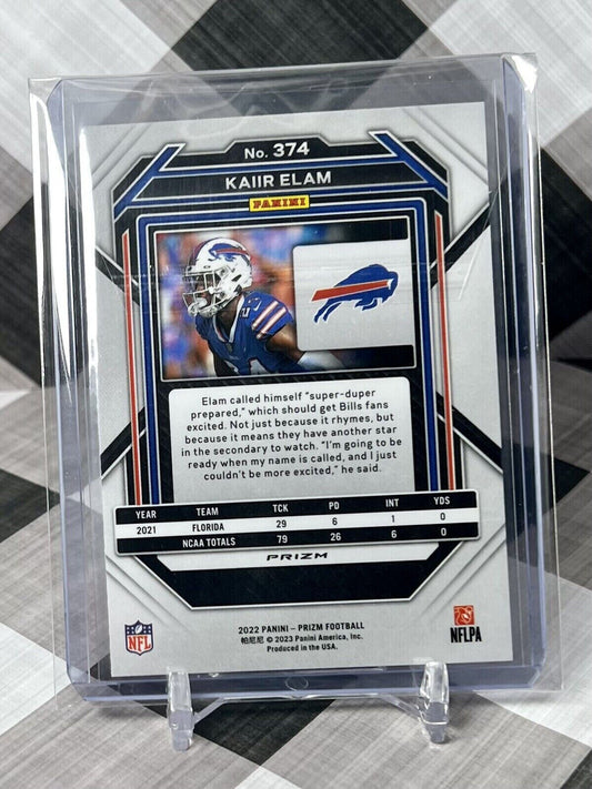 Kaiir Elam 2022 Panini Prizm NFL Light Blue Prizm Rookie #374 - Buffalo Bills RC