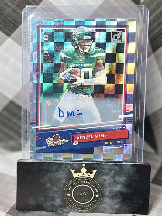 DENZEL MIMS 2020 PANINI DONRUSS THE ROOKIES AUTOGRAPH /299 #TR-DM NEW YORK JETS