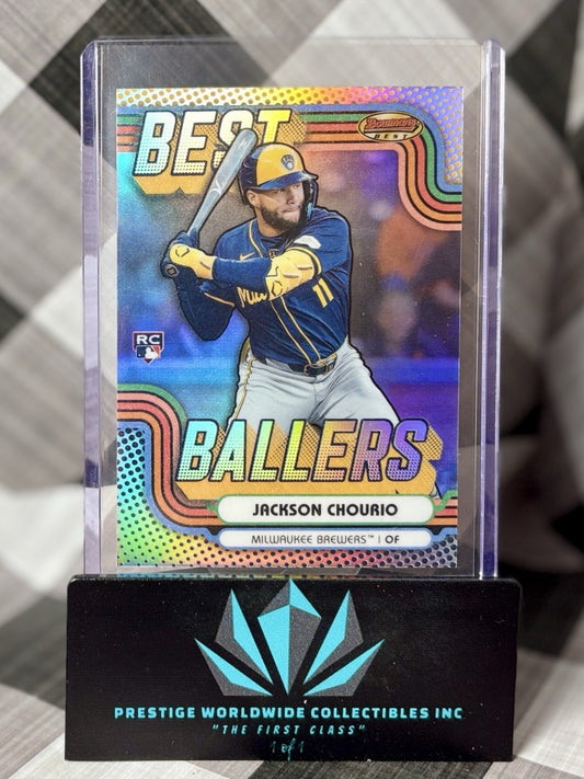 Jackson Chourio 2024 Bowman’s Best Best Ballers Refractor Rookie #BB-21 Brewers