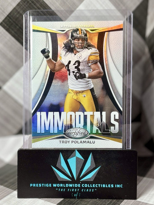 Troy Polamalu 2024 Panini Certified Immortals Holo #19 Pittsburgh Steelers HoF