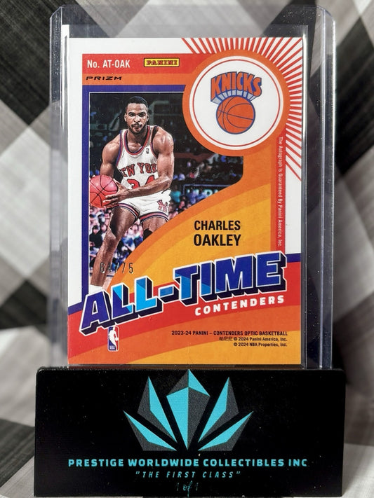 Charles Oakley 2023-24 Contenders Optic All-Time Blue Auto /75 #AT-OAK Knicks